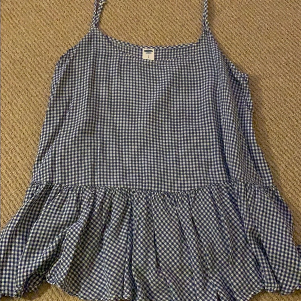 Old navy blue checked top